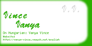 vince vanya business card